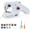 Portable Mini Electric Sewing Machine, Double Threading, Suitable for Curtains and Fabric, Beginner-Friendly,Hand Sewing Machine with Double Threading