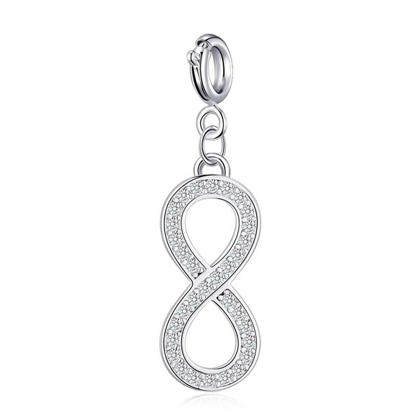 Philip Jones Infinity Charm Created with Zircondia® Crystals