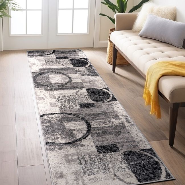 Rugshop Runner Rugs Abstract Circle Cream Carpet Runners for Hallways 2x10 Rugs