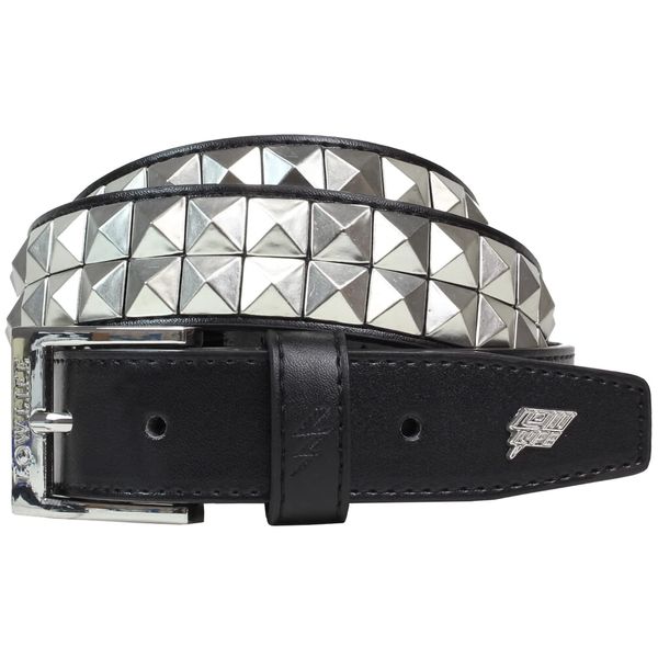 Lowlife Dub Studded Leather Belt in Black Silver