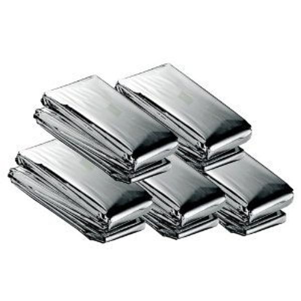 Survival Sheet (Cold Prevention / Insulating Sheet) Pack of 5 Disaster Prevention Aluminum Blankets