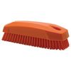 Vikan 64407 Stiff Nail Scrubbing Brush Clean Bathroom Kitchen Upholstery Fabric 13cm x 5cm x 4cm, Orange