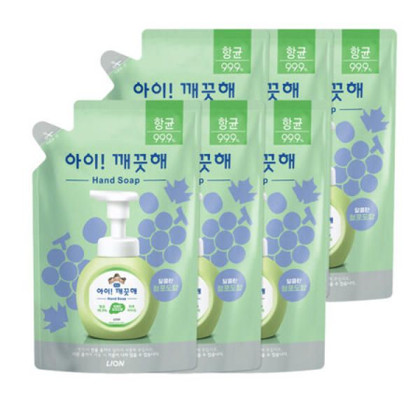 Aikkeokcheo Hand Sanitizer Large Capacity Green Grape Scent Refill 450ml x 6