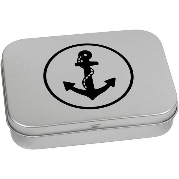 110mm 'Anchor & Rope' Metal Hinged Tin/Storage Box (TT00094635)