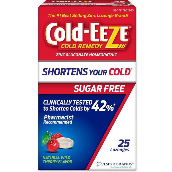 Cold-EEZE Sugar-Free, Natural Wild Cherry Zinc Lozenges, Homeopathic Cold Remedy