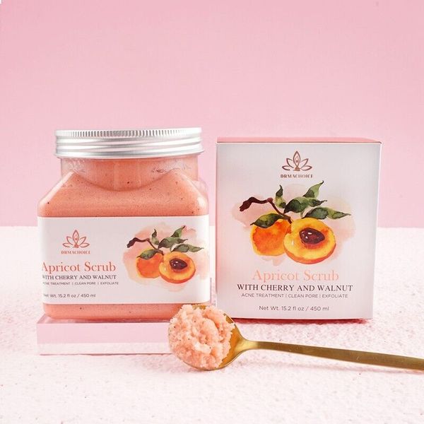 DERMACHOICE Apricot Exfoliating Body Scrub with Vitamin E- Acne & Pore Treatment