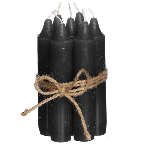 7-tlg. Set Kerzen H 11 cm (schwarz/matt)