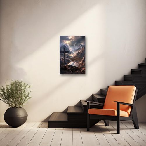 CCWACPP Jesus Canvas Wall Art Holy Bible Cross Dove Pictures Print Christian Spiritual Painting God Posters Church Room Decor Frame (12.00" x 18.00")