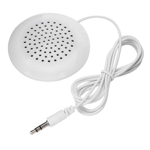 Kodrily DIY Pillow Speaker, ABS 3.5mm Mini Stereo Speaker Wired, Diameter 2.4in Thickness 0.6in Under Pillow Speakers for Sleeping MP3 MP4 Mobile Phone Portable CD, White