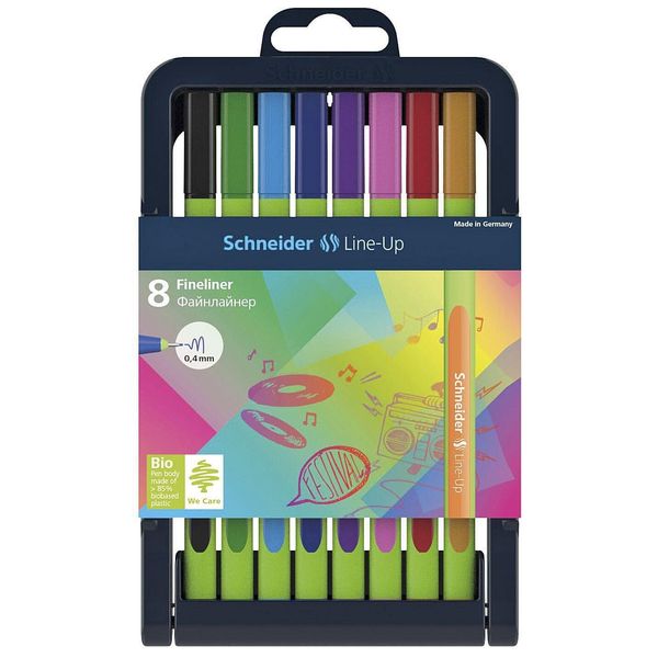 Schneider Team Liner, Fineliner 4 mm, Assorted 8