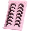 JIMIRE False Eyelashes Fluffy Cat Eye Natural Faux Mink Lashes Dramatic Wispy Fox Eye 17MM Strip Fake Lashes Look Like Eyelash Extensions Pestañas 7 Pairs Pack