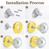 CLCTK 2 Pack Crystal Dummy Door Knobs, Non-Turning Single Side Dummy Door Knob, Polished Chrome