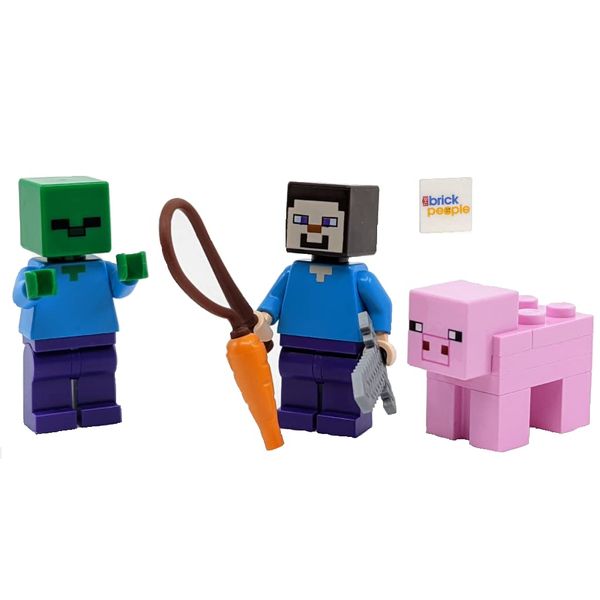 LEGO Minecraft: Steve Zombie and Pig Lot