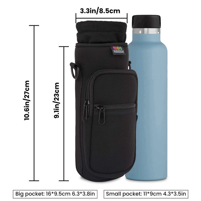 TALL & LARGE Water Bottle Carrier Neoprene Holder with Adjustable