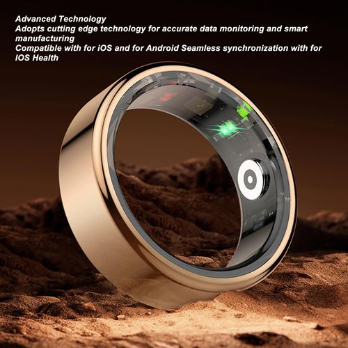 ASHATA Smart Ring for Fitness & Sleep Tracking, IP68 Waterproof Activity Tracker, Sleep Monitor, NFC, Take Photos, Ebook Page Turning, Pedometer, Synchronized Data, APP - Size 11
