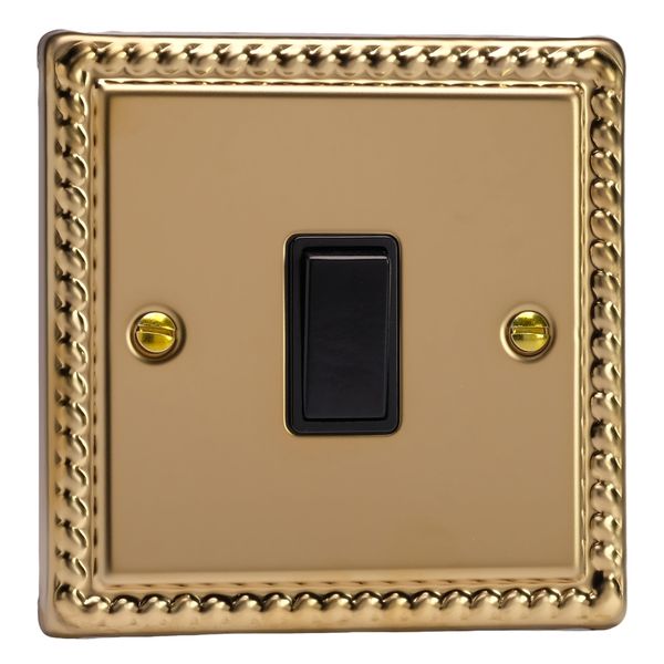 Varilight - 1G 1 or 2W 10A Switch Georgian Brass - XG1B
