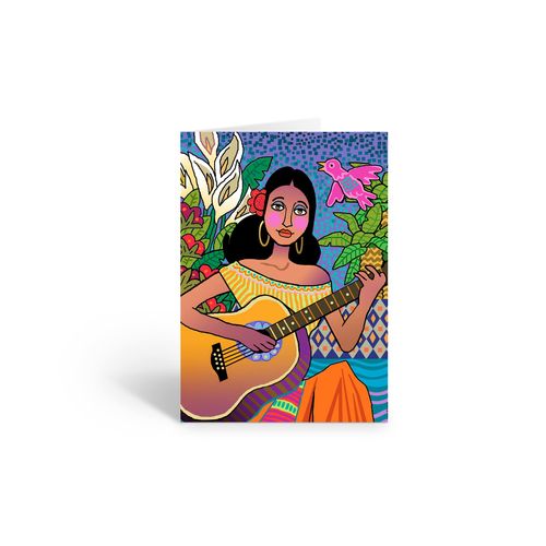 Stonehouse Collection Southwest Mexican Theme Note Card - 10 Boxed Cards & Envelopes - Guitar, Western