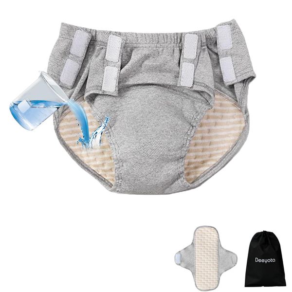 DEEYOTA Diaper Cover, Adult Incontinence Shorts, Cloth Diapers, Nursing Incontinence Pad, Quick Dry, Breathable, Repeated Washing, Reusable, Leak Proof, Includes Urination Absorbing Liner,