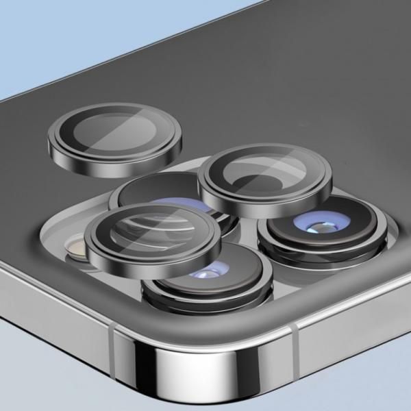 Idofind iPhone 15 14 13 Pro Pro Max Mini Camera Lens Protector Film Tempered Glass Metal Ring