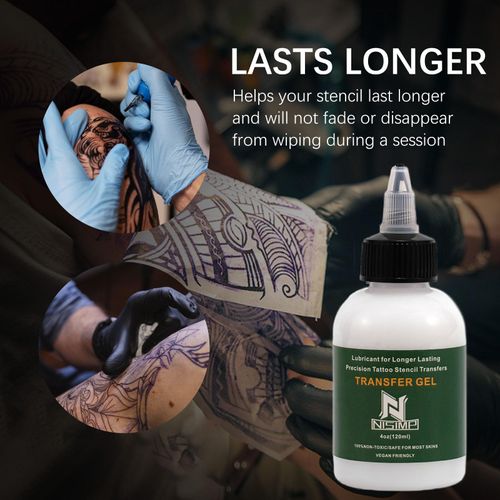 Tattoo Transfer Gel,4oz Tattoo Transfer Stencil Cream,Fast&Clear lunga durata tatuaggio stencil trasferimento soluzione gel per tatuatori HFTG1