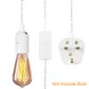 E27 Pendant Light Ceiling Lighting Fitting 4M, E27 Lamp Holder with Switch, Suspended Pendant Light Fitting Kit, 2 Core Textile Cable UK Plug (White).