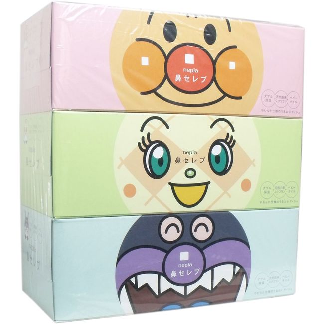 Nepia Anpanman Nose Celebrity Tissue 360 Sheets (180 Pairs), 3 Pack x 3 Set