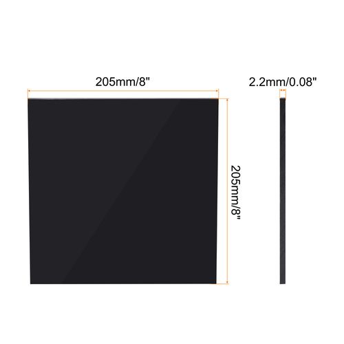 MECCANIXITY UHMW Sheet Ultra High Molecular Weight Polyethylene Sheet Hard Plastic Sheet Board 8''x 8'' x 0.08'' Black