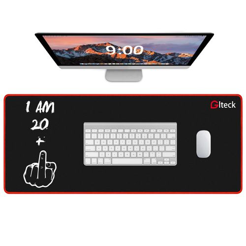 GGLTECK Mouse Pad with 21st Birthday Creative Printing, 36"x16.5" Extended Non-Slip Rubber Mouse Pad with Stitched Edges, Cool 21st Birthday Gifts, Christmas Gifts, B-21-RED