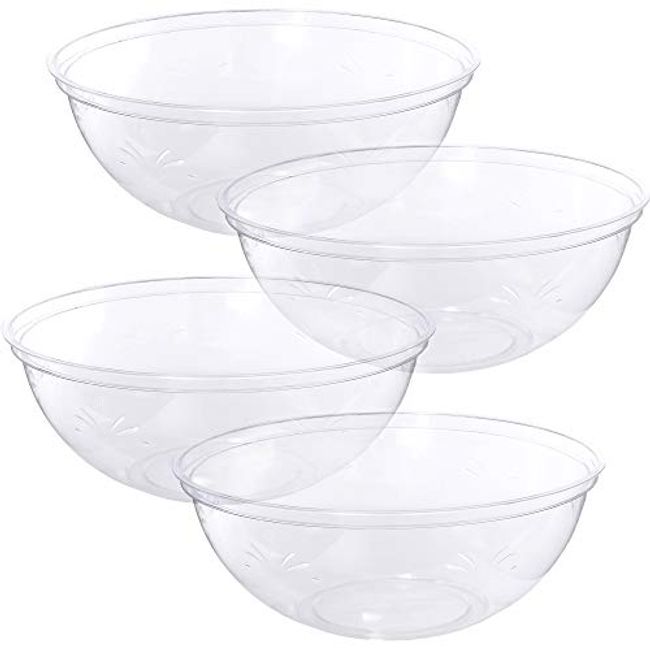 Clear Plastic Serving Bowls With Lids, Party Snack or Salad Bowl