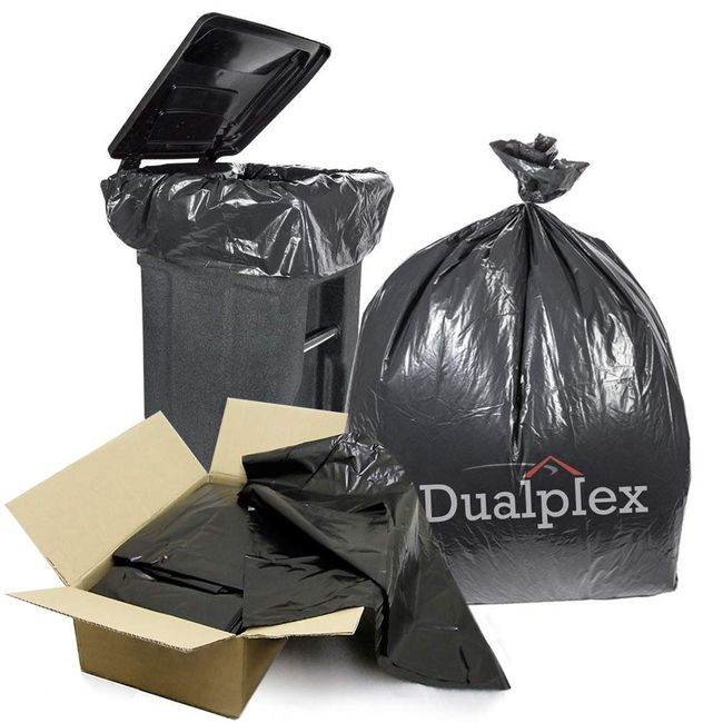 Plasticplace 32-33 Gallon Trash Bags 1 Mil Black Heavy Duty Garbage Can Liners 33 x 39 (100 Count)