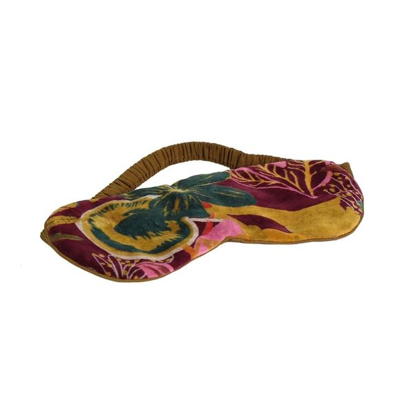 POM Peace of Mind Botanical Floral Rust & Red Sleep Rejuvenate Eye Mask, Soft Velvet for Comfort