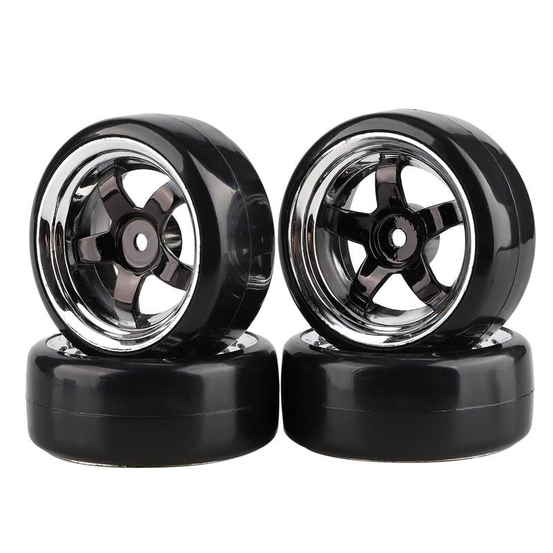 Shaluoman Plating 5-Spoke 12mm Hub Wheel Rims with Hard Plastic Tires ...
