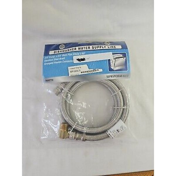 NEW 3/8" Comp x 60" 5-FT S.S Universal Dishwasher Water Supply Line Connector LF