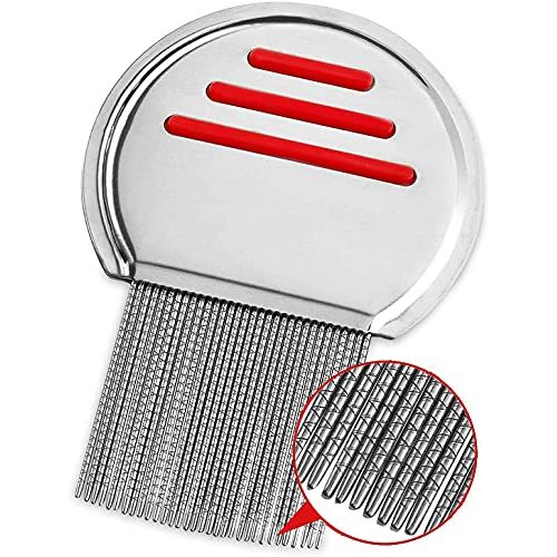 Lice Nit Comb Get Down Stainless Steel Metal Tooth Head Long Teeth/Professional Stainless Steel Nit Comb for Head Lice Treatment,Reusable,Removes Louse Nits (Pack of 1)