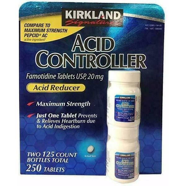 Kirkland Signature Acid Controller 20 mg., 250 Tablets  exp 2025 and later