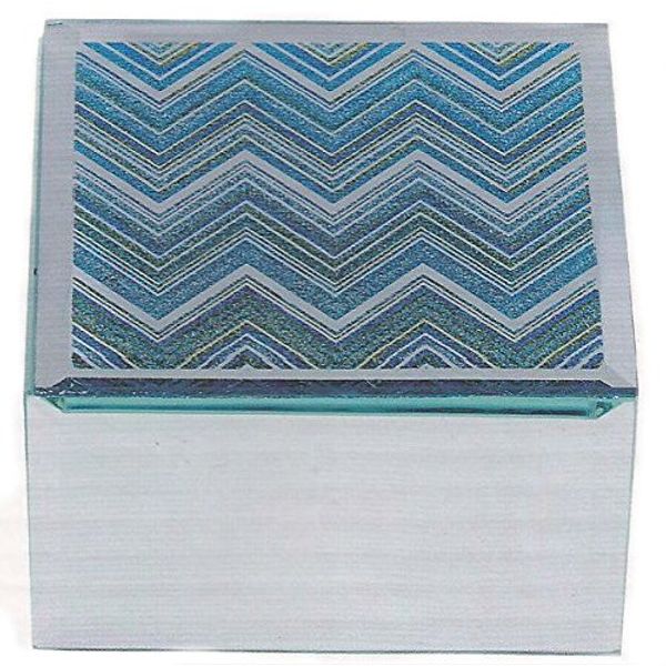 The Leonardo Collection Zig Zag Glitter Mirrored Trinket Box
