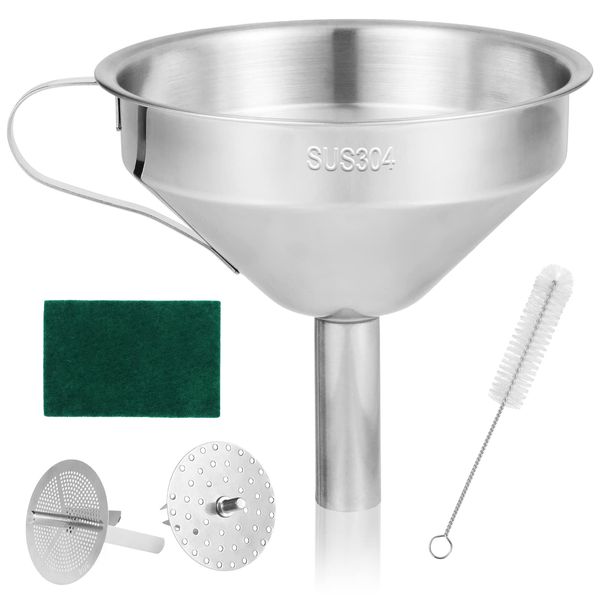 JOREST 5 Stück Filter Resin 3d Drucker Kit, 3d Printer Resin Zubehör für Anycubic Sla/Elegoo Mars, Harz Trichter Edelstahl mit Sieb, Reinigungsbürste