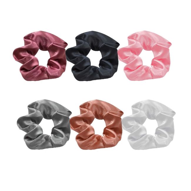 Hair Scrunchies,6 Pack Ponytail Holders Colorful Ponytail Holder Satin for Girls Women Soft Hair Scrunchies Elastic Hair Bands Hair Scrunchies Hair Accessories for Girls Women and Ladies