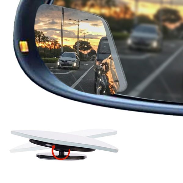 JOYCOURT 2PCs Automotive Rearview Mirror Blind Spot Mirror, Adjustable HD Sector Mirror, Frameless Wide Angle Convex Mirror, Most Automotive Side Mirror Assistance