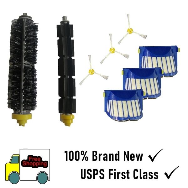 Replacement Brush Filter Kit For iRobot Roomba/Aerovac 600 Series 620 630 650