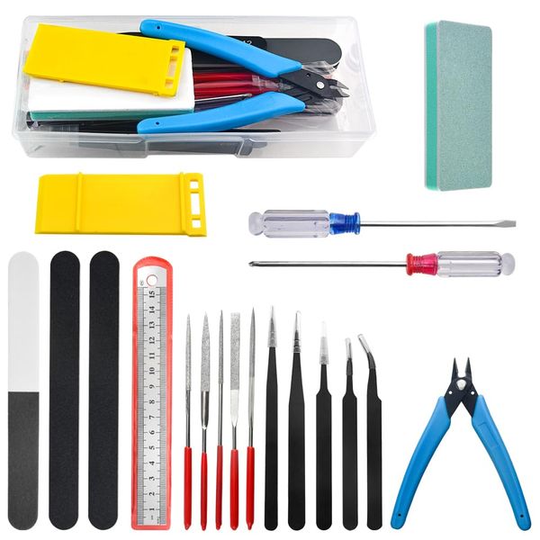 WMYCONGCONG 19 PCS Gundam Model Tools Kit Hobby Basic Tool Craft Set for Basic Model Building Repairing Fixing