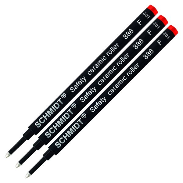 SCHMIDT 3 Pack 888 Red Fine Rollerball Refill
