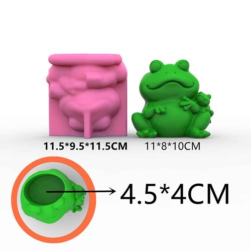 Grainrain Frog Silicone Mold for Concrete Flower Pots Creative Jewelry Pen Holder Container Mold for Resin Casting Plaster Clay Homemade Succulent Plant Pot Craft Home Decor (C172)