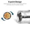 sourcing map 10pcs 1/2 Inch Drive 6-Point Socket 17mm CR-V Metric Shallow Socket for Repairs