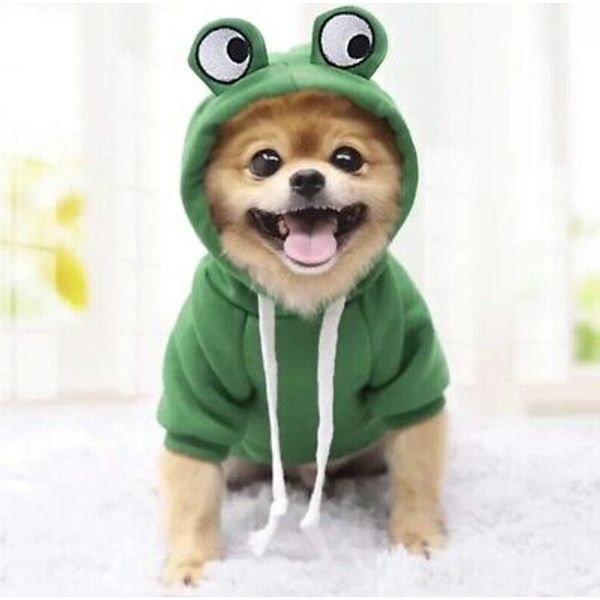 Dog/Cat halloween costume, Size XL Green frog dog hoodie