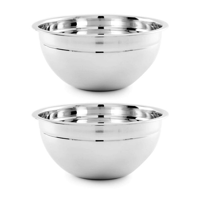 Norpro 1001 Silver Stainless Steel Bowl 1.5 Quart 2 Pack