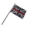 Thin Red Line Union Jack 6" x 4" Flag With Black Base