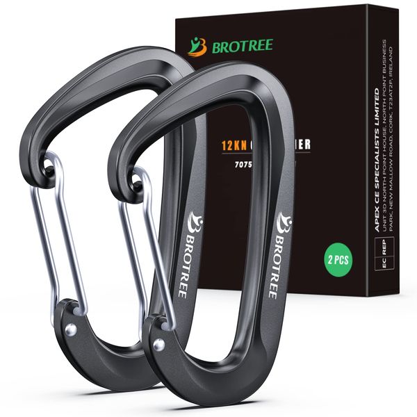 Brotree, Locking carabiner 12KN (1, auto lock, ultra lightweight 0.7 oz (21 g), hammock, camping, backpack, fall prevention