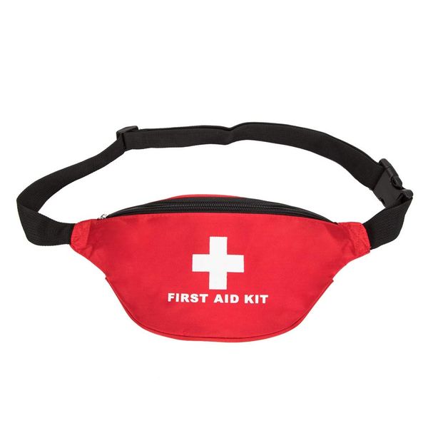 First Aid Fanny Pack First Aid Bag Red Travel Rescue Bag Empty Pouch First Responder Storage Compact Survival Medicine Bag Pocket Container for Car Home Outdoors (Red)