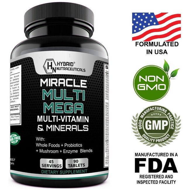 MEGA Multivitamin for Men & Megafood Multi for Women with Whole Foods-90 Tablets